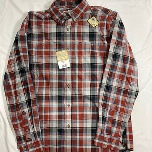 Wrangler Men's Rugged Wear Long Sleeve Button Down Shirt RN 130273 Easy Care Med